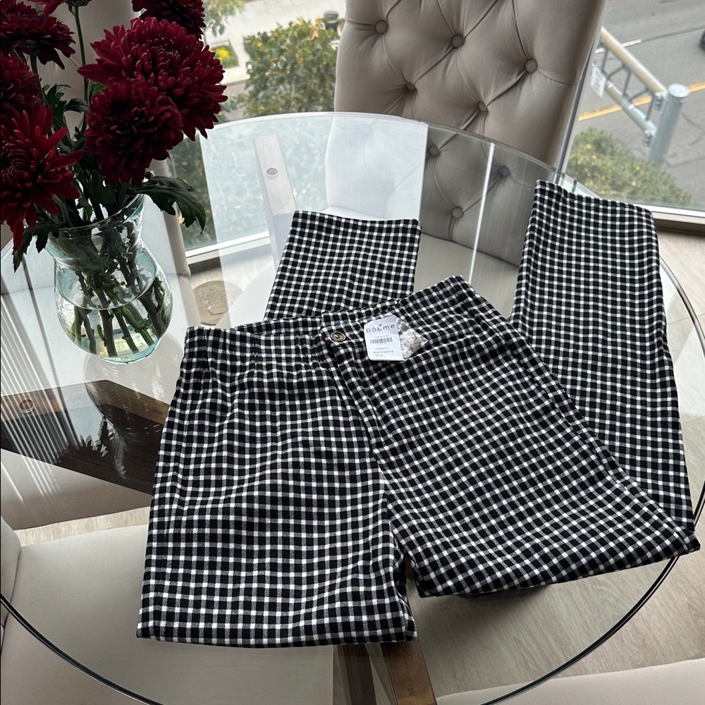 Gingham ponte pants